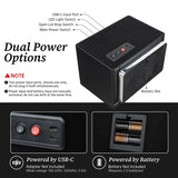 Mcbazel Rectangle PU Leather Automatic Watch Winder With 2 Watch Positions, Dual Watch Dials and LED Light - Black (W161B)