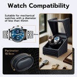 Mcbazel Automatic Dual Watch Winder with Crocodile Leather Pattern-Black