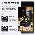 Mcbazel Automatic Dual Watch Winder with Crocodile Leather Pattern-Black
