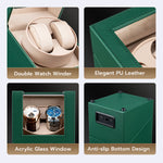 Mcbazel PU Leather Automatic Dual Watch Winder-Green