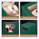 Mcbazel PU Leather Automatic Dual Watch Winder-Green