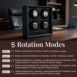 Ebony Pattern Automatic Four-Watch Winder Without Cover  - Black (SKW158)