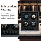 Ebony Pattern Automatic Four-Watch Winder Without Cover  - Black (SKW158)