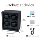 Ebony Pattern Automatic Four-Watch Winder Without Cover  - Black (SKW158)