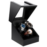 Automatic Three-Watch Winder with Open Cover Stop Function-Black(SKW113PU-3W/AM)