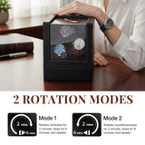 Automatic Three-Watch Winder with Open Cover Stop Function-Black(SKW113PU-3W/AM)