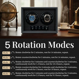 Ebony Pattern Automatic Two-Watch Winder Without Cover  - Black (SKW157)