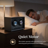 Ebony Pattern Automatic Two-Watch Winder Without Cover  - Black (SKW157)