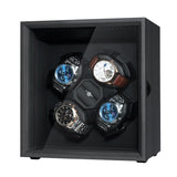 Ebony Pattern Automatic Four-Watch Winder with Cover - Black(SKW131-G/AM)