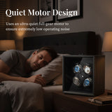 Ebony Pattern Automatic Four-Watch Winder with Cover - Black(SKW131-G/AM)