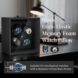 Ebony Pattern Automatic Four-Watch Winder with Cover - Black(SKW131-G/AM)