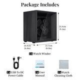 Ebony Pattern Automatic Four-Watch Winder with Cover - Black(SKW131-G/AM)