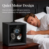 Ebony Pattern Automatic Three-Watch Winder with Cover - Black(SKW130-G/AM)