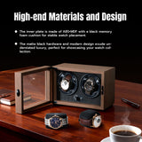 Walnut Pattern Automatic Double Watch Winder with Blue LED Light- SKW142-FT