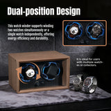 Walnut Pattern Automatic Double Watch Winder with Blue LED Light- SKW142-FT