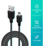Mcbazel 2PCS Controller Charger Cable for PS3, 1 meter Mini USB Cable for Playstation 3, Data Charging Cable for PS3/PS3 Slim Dualshock3 Controller/Cameras