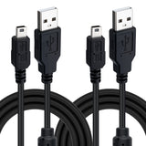 Mcbazel Lot 2 3 Meter USB to mini USB Power Charge Cable for PS3 Controller/Mini Port Device with Anti-interference Magnetic Ring - Black