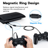 Mcbazel Lot 2 3 Meter USB to mini USB Power Charge Cable for PS3 Controller/Mini Port Device with Anti-interference Magnetic Ring - Black